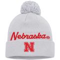 Men's adidas Gray Nebraska Huskers Cuffed Knit Hat with Pom