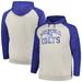 Men's Profile Heather Gray/Royal Indianapolis Colts Big & Tall Favorite Arch Throwback Raglan Pullover Hoodie