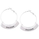 Ohio State Buckeyes Weller Silver Hoop Earrings