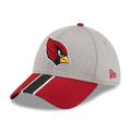 Men's New Era Heather Gray/Cardinal Arizona Cardinals Striped 39THIRTY Flex Hat