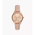 Fossil Outlet Women's Rye Multifunction Nude Leather Watch