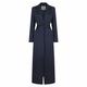 Women's Blue Saleha Navy Belted Satin Maxi Trench Blazer Coat Xxs Sameera