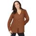 Plus Size Women's V-Neck Blouse by Jessica London in Cognac (Size 14 W)