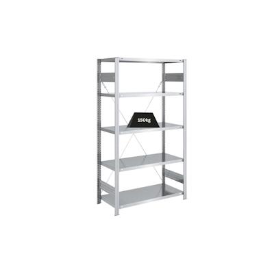 PROREGAL Schwerlastregal Silver Mamba Made in Germany | HxBxT 200x100x50cm | 5 Ebenen je 150kg Fachlast | Verzinkt Image