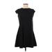 TOBI Casual Dress - A-Line Crew Neck Short sleeves: Black Print Dresses - Women's Size Medium