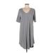 Torrid Casual Dress - Shift V Neck Short sleeves: Gray Print Dresses - Women's Size Medium Plus