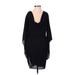 Halston Heritage Casual Dress Cowl Neck 3/4 sleeves: Black Print Dresses - Women's Size 2