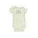 Carter's Short Sleeve Onesie: White Marled Bottoms - Size 3 Month