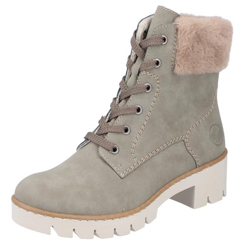 Winterstiefelette RIEKER Gr. 39, grün (hellkhaki) Damen Schuhe mit modischer Profillaufsohle