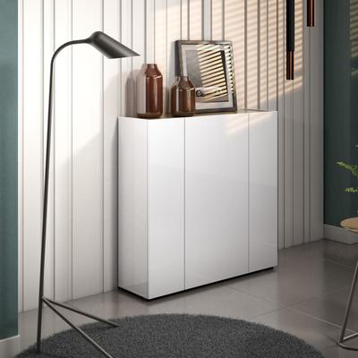 Schuhschrank INOSIGN "RUMBA", weiß (weiß hglanz, eiche artisan, weiß hgl), B:116cm H:115cm T:34cm, Spanplatte, Schränke Image