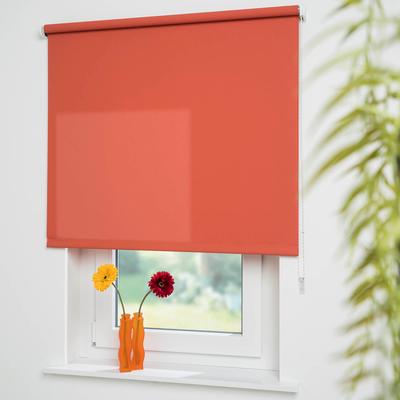 Seitenzugrollo LIEDECO "Uni" Gr. 3, orange (terrakotta, bitte auswählen), B:232cm H:180cm, Kunststoff, Metall, Polyester, Rollos, Welle 36 mm stabiler Kettenzug Image