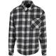Langarmshirt URBAN CLASSICS "Herren Boxy Dark Checked Shirt" Gr. 4XL, grau (grey, white) Herren Shirts Langarm