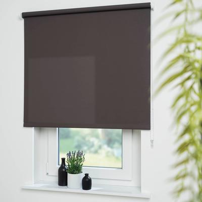Seitenzugrollo LIEDECO "Uni" Gr. 2, braun (cappuccino, bitte auswählen), B:222cm H:180cm, Kunststoff, Metall, Polyester, Rollos, Welle 36 mm stabiler Kettenzug Image