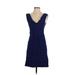 Maeve Casual Dress - A-Line V Neck Sleeveless: Blue Print Dresses - Women's Size Small