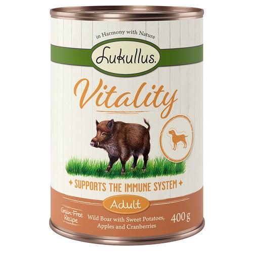 Sparpaket Lukullus Vitality 24 x 400 g - Unterstützung für das Immunsystem: Wildschwein...