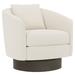 Barrel Chair - Bernhardt Camino Upholstered Swivel Barrel Chair Other Performance Fabrics in White/Brown | 30.5 H x 32 W x 32 D in | Wayfair