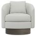 Barrel Chair - Bernhardt Camino Upholstered Swivel Barrel Chair Polyester in White/Brown | 30.5 H x 32 W x 32 D in | Wayfair N5712S_5555-000