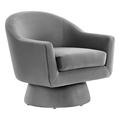 Barrel Chair - Modway Astral 31" Wide Swivel Barrel Chair Velvet/Fabric in Gray | 30.5 H x 31 W x 31 D in | Wayfair 889654272717