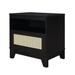 Manhattan Comfort Sheridan Manufactured Wood Nightstand Wood in Black | 21.63 H x 21.63 W x 15.55 D in | Wayfair NS-5GLF-BK