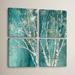 Red Barrel Studio® 'Blue Birch' 4 Piece Painting Print Set on Wrapped Canvas Canvas, Cotton in White | 36" H x 36" W x 2" D | Wayfair