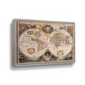 World Menagerie World Map by Henricus Hondius Graphic Art on Canvas Metal in Brown/Green | 32 H x 48 W x 2 D in | Wayfair