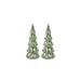 The Holiday Aisle® Marron Vintage Light Green LED Glass Tabletop Trees, Set of 2 Glass/Mercury Glass | 8.5 H x 3.25 W x 3.25 D in | Wayfair