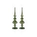 The Holiday Aisle® LED Tabletop Finials, Set of 2 Glass/Mercury Glass in Green | 13.25 H x 3.5 W x 3.5 D in | Wayfair