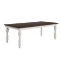Canora Grey Ruggero 68-86 Inch Wood Dining Table, Extension Leaf, Brown Top, White Turned Legs Wood in Brown/White | 30 H in | Wayfair