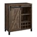 Gracie Oaks 42 Inch Bar Cabinet w/ Single Sliding Door, Two Open Shelves, Black Wood/Metal in Black/Brown/Gray | Wayfair