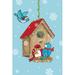 The Holiday Aisle® Janeika Ho Ho Home XXV On Blue Canvas in Blue/Brown | 12 H x 8 W x 1.25 D in | Wayfair FE886710C6444F0EB1E9DF17D2254936