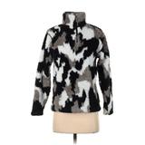 Eddie Bauer Fleece Jacket: Black Animal Print Jackets & Outerwear - Women's Size X-Small