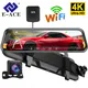 E-ACE 4K Dvr Miroir Pour Voiture 10 pouces WiFi Enregistreur Vidéo Double Caméra Dash Cam Pour