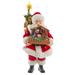 Kurt Adler 13-Inch Fabriché Battery-Operated LED Santa with Nativity Set - Multicolored