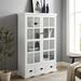 Curio Cabinet: Storage with Tempered Glass Doors, Adjustable Shelf, and Triple Drawers