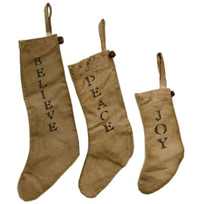 3/Set Peace Love Joy Stockings - 4