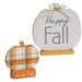 2/Set Hello Fall & Happy Fall Pumpkins on Base - Orange & White - N/A