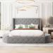 Queen Upholstered Platform Bed, w/Headboard,1 Drawer,2 Storage Stool