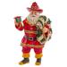 Kurt Adler 11-Inch Fabriché Fireman Santa with Wreath and Hose - Multicolored