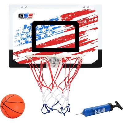 GSE™ 17"x12" Over-The-Door Basketball Hoop with Basketball & Pump, Mini Basketball Backboard & Hoop Set