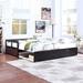 Twin Size Wooden Daybed w/Trundle Bed, Extendable Bed Sofa Bed w/ 2 Storage Drawers, Daybed for Bedroom Living Room