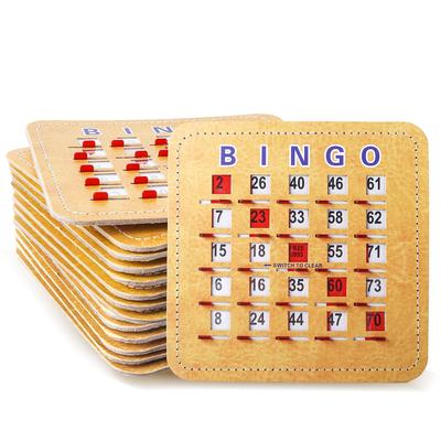 GSE™ Shutter Bingo Cards with Quick-Clear Slider. Reusable Fingertip Sliding Reset Bingo Cards