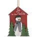 Joy to the World Snowman & Trees Wooden Ornament - 3.5" L x 4.25" H