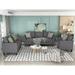 3- Piece Polyester Blend Sofa Set Linen Like Loveseat Sofa Couch Chair Set with Resin Feet, for Living Room, Bedroom, Apartment