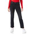 Replay Damen Jeans Maijke Straight Straight-Fit aus Comfort Denim, Schwarz (Black 098), 27W / 30L