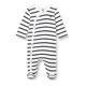 Petit Bateau Unisex Baby Pyjama zum Schlafen gut, Weiss Marshmallow / Blau Smoking, 6 Monate