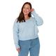 Trendyol Damen Pullover mit quadratischem Kragen, einfarbig, regulär, Übergröße Sweatshirt, hellblau, 52