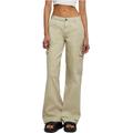 Urban Classics Damen Hose Ladies High Waist Straight Denim Cargo Pants Offwhite raw 28