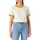 Wrangler Women's Relaxed Ringer Tee Shirt, Vanilla Ice, XX-Large