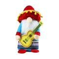 Meuva Party Decor Gnomes Plush Hat Elderly Decoration Cute Holding Guitar Doll Mexico Carnival Doll Small Christmas Balls Christmas Ornament Snowflakes Babies Second Christmas Ornament