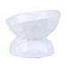 Tilted Cat Bowl Anti Vomiting Double Raised Cat Bowls for Food and Water Elevated Ceramic Small Dog Feeder Protect Pet s Spine Dishwasher Safe Porcelain Slanted Dishes - WHITE